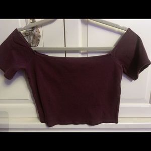 Aritzia off the shoulder cropped top